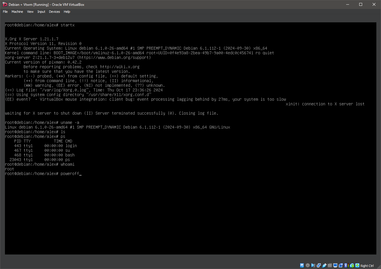 Shutting down the system